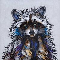 Racoon Art Card